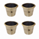 4 x Medium Solid Brass Bucket Cup Castors – 2 5cm Round Sabot Leg Covers