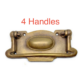 Set of 4 Large Solid Brass Cabinet Handles 110mm Antique Art Deco Drawer Pulls Vintage Furniture Hardware 517