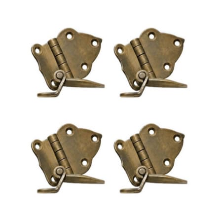 8 Vintage Solid Brass Offset Cabinet Hinges – Watson 5016P, 55 × 38 mm