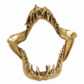 Large Brass Shark Jaw Statue 11.5” Heavy Shark Teeth Sculpture Vintage Ocean Desk Decor 29cm