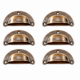 Set of 6 Solid Brass Shell Drawer Pull Handles 66mm Antique Vintage Cabinet Cupboard Furniture Hardware Code 3000 2.5