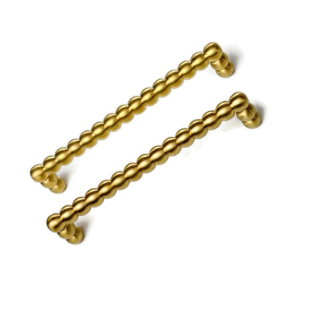 2 Large Brass D Pull Handles 7” Heavy Solid Brass Kitchen Cabinet Drawer Pulls Dots cupboard drawers