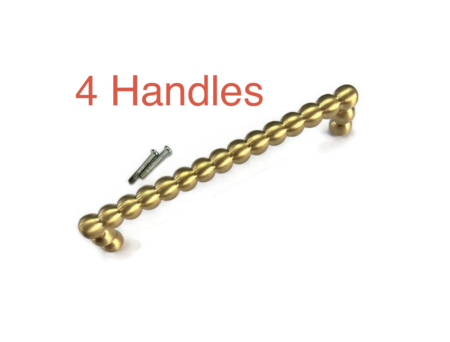 4 Large Solid Brass Ball D Pull Handles Heavy Antique Style Cabinet Drawer Pulls 7"