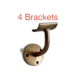 4 Large Solid Brass Hand Rail Brackets – Heavy Vintage Style Grab Rail Supports – Rustic Cast Brass