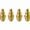 B1 Medium Solid Brass Spun Bed Knobs – 4 Push-On No-Thread, 5 High, 2 Opening