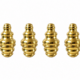 B1 Medium Solid Brass Spun Bed Knobs – 4 Push-On No-Thread, 5 High, 2 Opening