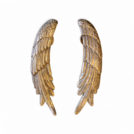 2 Large Angel Wings Brass Door Pull Handles – 14 Hand Made Solid Brass Grabs