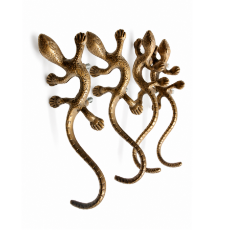 2 Large Solid Brass GECKO Drawer Handles Antique Style Pulls 20cm