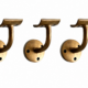 4 Large Solid Brass Hand Rail Brackets – Heavy Vintage Style Grab Rail Supports – Rustic Cast Brass