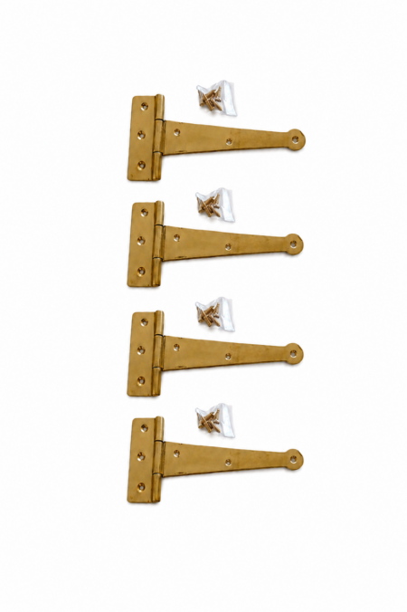 4 Solid Brass Gate Door Hinges 7 Vintage Antique Style Heavy 45B Brass Hinges