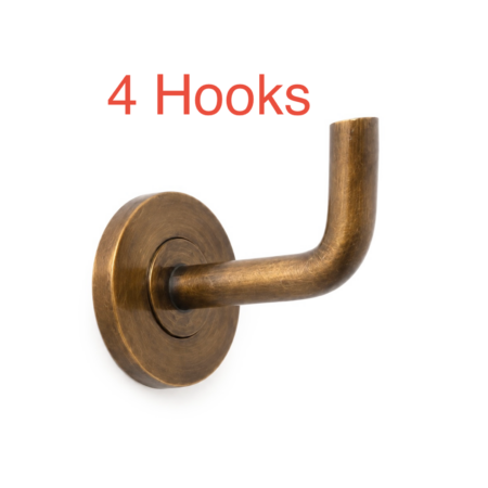 4 x Small Modern Coat Wall Hat Hook Hidden Fix Solid Brass Hook 1.12 inch 4 cm simple