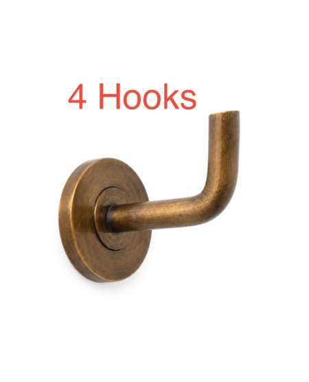 4 x Small Modern Coat Wall Hat Hook Hidden Fix Solid Brass Hook 1.12 inch 4 cm simple