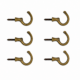 6 Large Solid Brass Cup Hooks 3 Inch Antique Style Kitchen Dresser Wall Hooks Handmade