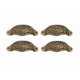 4 Engraved Cast Shell Shape Pulls Handles Brass Watson 3050 POLISHED 10 cm