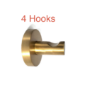 4 x Small Modern Coat Wall Hat Hook Hidden Fix Solid Brass Hook 2" inch 5 cm simple