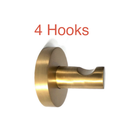 4 x Small Modern Coat Wall Hat Hook Hidden Fix Solid Brass Hook 2" inch 5 cm simple