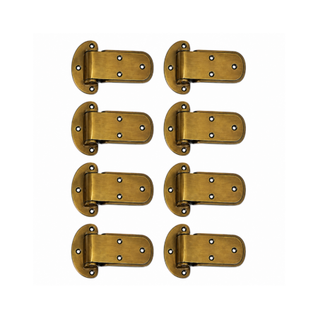 8 Large Ice Box Hinges Solid Brass 4 Antique Style Rebated Hinges 12 Offset Heavy Duty Vintage Hardware