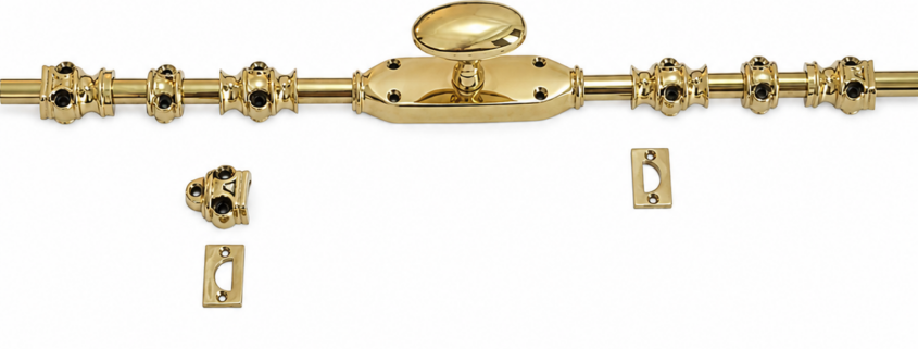 CREMONE 96” inches long solid Rustic hand made brass Heavy French slide Bolt turn Old Style Door Flush slide espagnolette 2400 mm