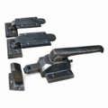Large Ice Box Catch & 2 Hinges Solid Brass 8" Antique Style 3/4" Offset Rebated Hardware
