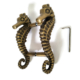 Pair Large Seahorse Solid Brass Pull Handles 6 Back-to-Back Glass Wood Door Cabinet Nautical