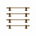 Set of 4 Solid Brass Fist Hand Towel Rails 15 Star Back Plate Vintage Antique Bathroom Towel Holders