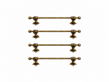 Set of 4 Solid Brass Fist Hand Towel Rails 15 Star Back Plate Vintage Antique Bathroom Towel Holders
