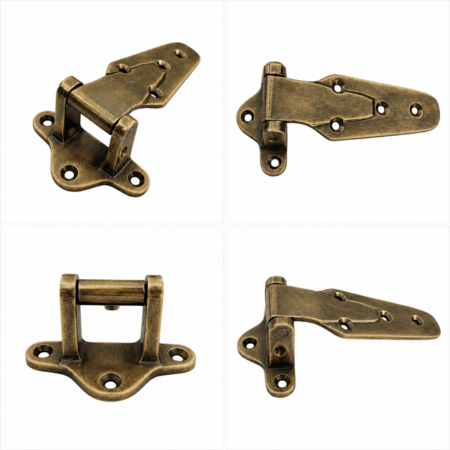 2 x Solid Brass Ice Box Hinges 4 Offset 32mm 1.14 inch  Heavy Duty Vintage Cast Brass (4)