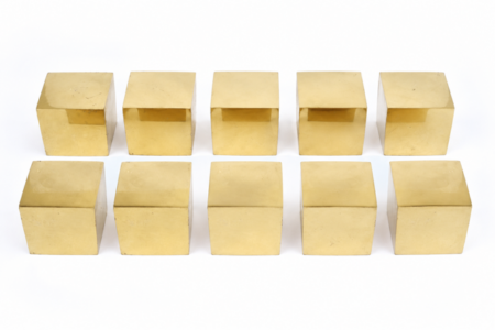 10 PIECES SOLID BRASS hollow CUBE BULLION BOXES – 6cm x 6cm – HANDMADE