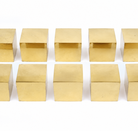 10 PIECES SOLID BRASS hollow CUBE BULLION BOXES – 6cm x 6cm – HANDMADE