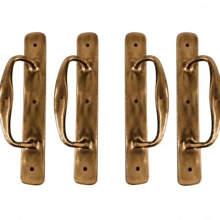 2 Pair 4 of Narrow 1.1/2" Barn Door Handles, Solid Brass, 12 Inch (30 cm), Heavy Plain Pull Handles, Vintage Rustic Style PUB BARN BAR