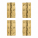 4 Small Vintage Old-Aged Style Solid Brass Hinges – Heavy Door & Box Hinges – 130 mm x 85 mm