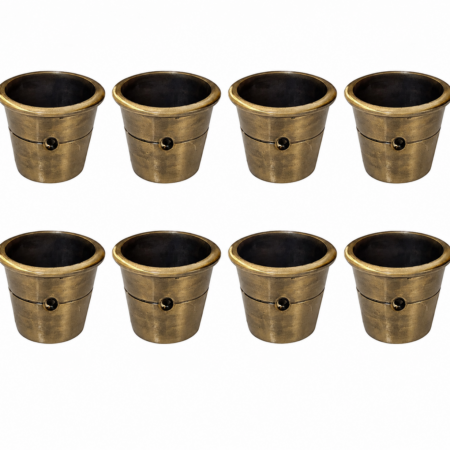 8 x Medium Solid Brass Bucket Cup Castors – 2" / 5cm Round Sabot Leg Covers
