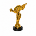 Solid Brass Rolls Royce Style Flying Lady Statue Spirit Ecstasy Style Car Mascot on Real Marble Base – SOLID POLISHED BRASS – 27 cm (10.5")
