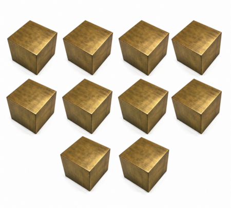 10 PIECES SOLID BRASS hollow CUBE BULLION BOXES – 6cm x 6cm – HANDMADE