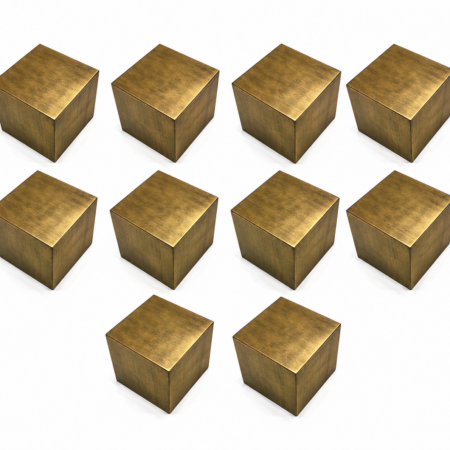 10 PIECES SOLID BRASS hollow CUBE BULLION BOXES – 6cm x 6cm – HANDMADE