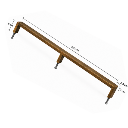 Solid brass 140cm / 55.1" Extra Long Cabinet Door Pull – 3-Leg Design