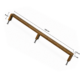 Solid brass 140cm / 55.1" Extra Long Cabinet Door Pull – 3-Leg Design