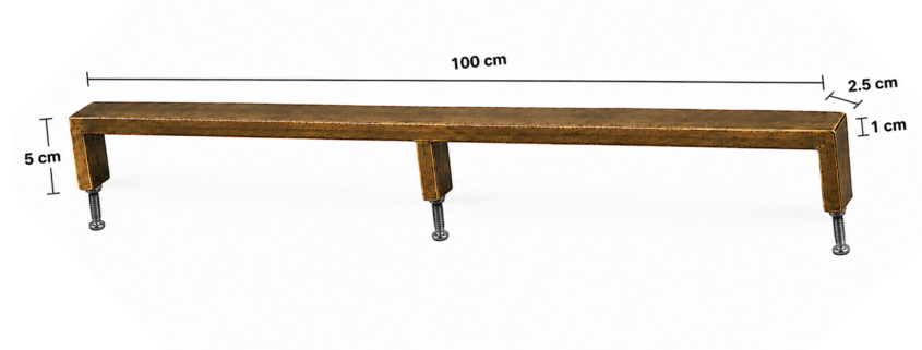 Solid brass 140cm / 55.1" Extra Long Cabinet Door Pull – 3-Leg Design