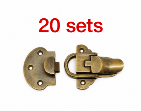 20 complete sets  vintage trunk catches – 3.14 85 mm – solid brass suitcase box hasp latch