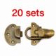 20 complete sets  vintage trunk catches – 3.14 85 mm – solid brass suitcase box hasp latch