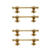 4 Solid Brass Fist Hand Towel Rails 12 total long Star Back Plate Vintage Bathroom Antique