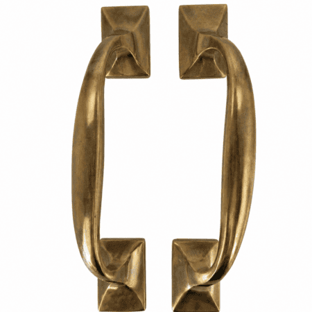 2 x SOLID BRASS DOOR HANDLE PULLS – 8" 21 cm old STYLE SLIDING DOOR BARN PUB