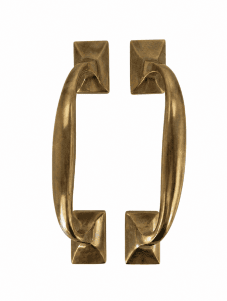 2 x SOLID BRASS DOOR HANDLE PULLS – 8" 21 cm old STYLE SLIDING DOOR BARN PUB