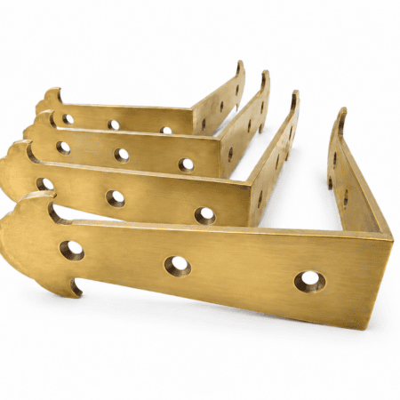 4 Large Solid Brass Box Corners 4 – Antique Vintage Table Edge, Trunk & Chest Corner Protectors