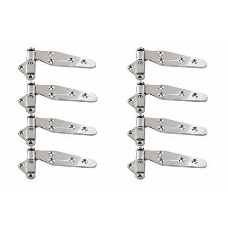 8 x Solid Brass Ice Box Hinges 4 Heavy Duty Offset 32 mm (1.14 inch ) Vintage Cast Antique Style