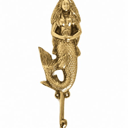 Solid Brass Mermaid Coat Hook Wall Door Hook Nautical Vintage Decor 21 cm 8.14 inch 